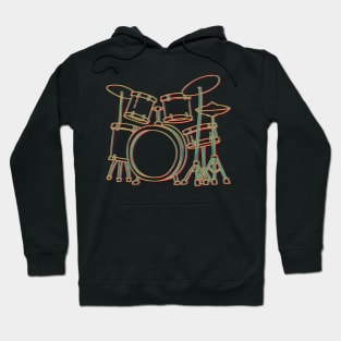 Drums Glitch Design Hoodie